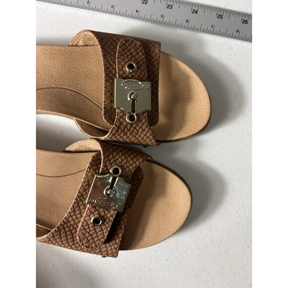 Dr. Scholl's Buckle Slide Sandal Originalist Honey Snake Sz 6 - Picture 2 of 14